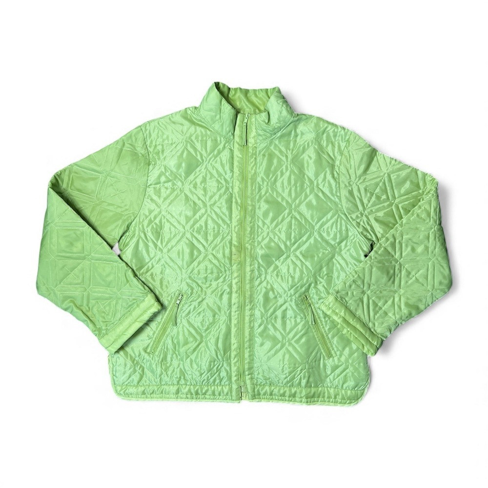 VTG STO Susquehanna Trail Outfitters Green Quilted Zip Up Jacket Women's Size L